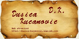 Dušica Kucanović vizit kartica